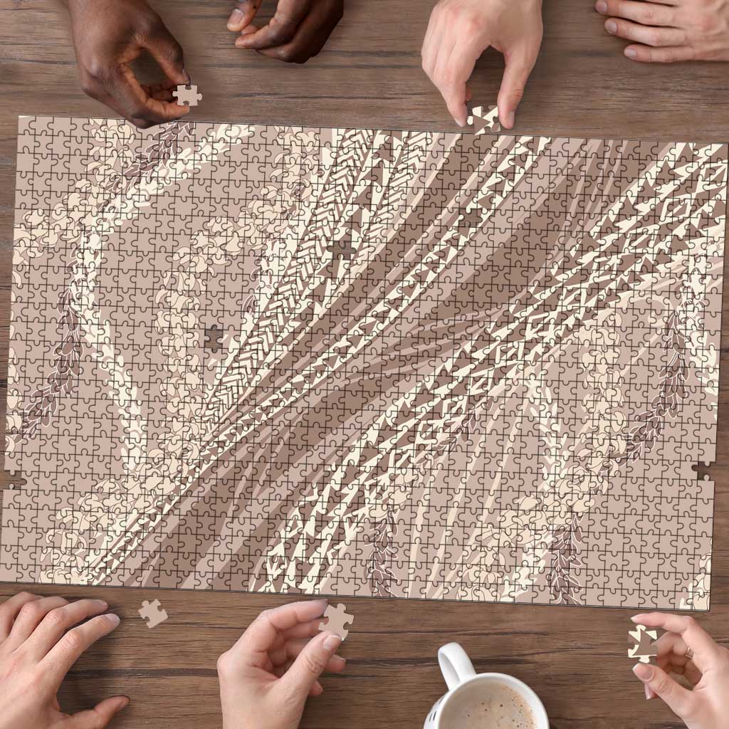 Polynesian Puakeniken Pikake Twisted Lei Puzzle Beige - Polynesian Pride