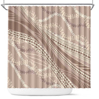 Polynesian Puakeniken Pikake Twisted Lei Shower Curtain Beige - Polynesian Pride