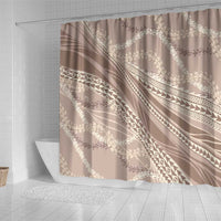 Polynesian Puakeniken Pikake Twisted Lei Shower Curtain Beige - Polynesian Pride