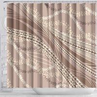 Polynesian Puakeniken Pikake Twisted Lei Shower Curtain Beige - Polynesian Pride