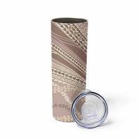 Polynesian Puakeniken Pikake Twisted Lei Skinny Tumbler Beige - Polynesian Pride