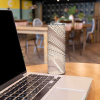 Polynesian Puakeniken Pikake Twisted Lei Skinny Tumbler Beige - Polynesian Pride