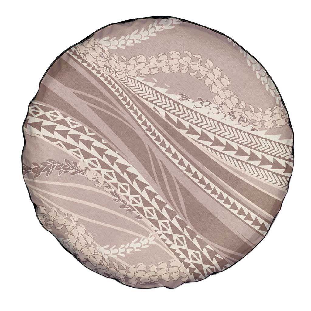 Polynesian Puakeniken Pikake Twisted Lei Spare Tire Cover Beige - Polynesian Pride
