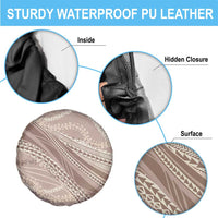 Polynesian Puakeniken Pikake Twisted Lei Spare Tire Cover Beige - Polynesian Pride