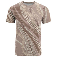 Polynesian Puakeniken Pikake Twisted Lei T Shirt Beige - Polynesian Pride