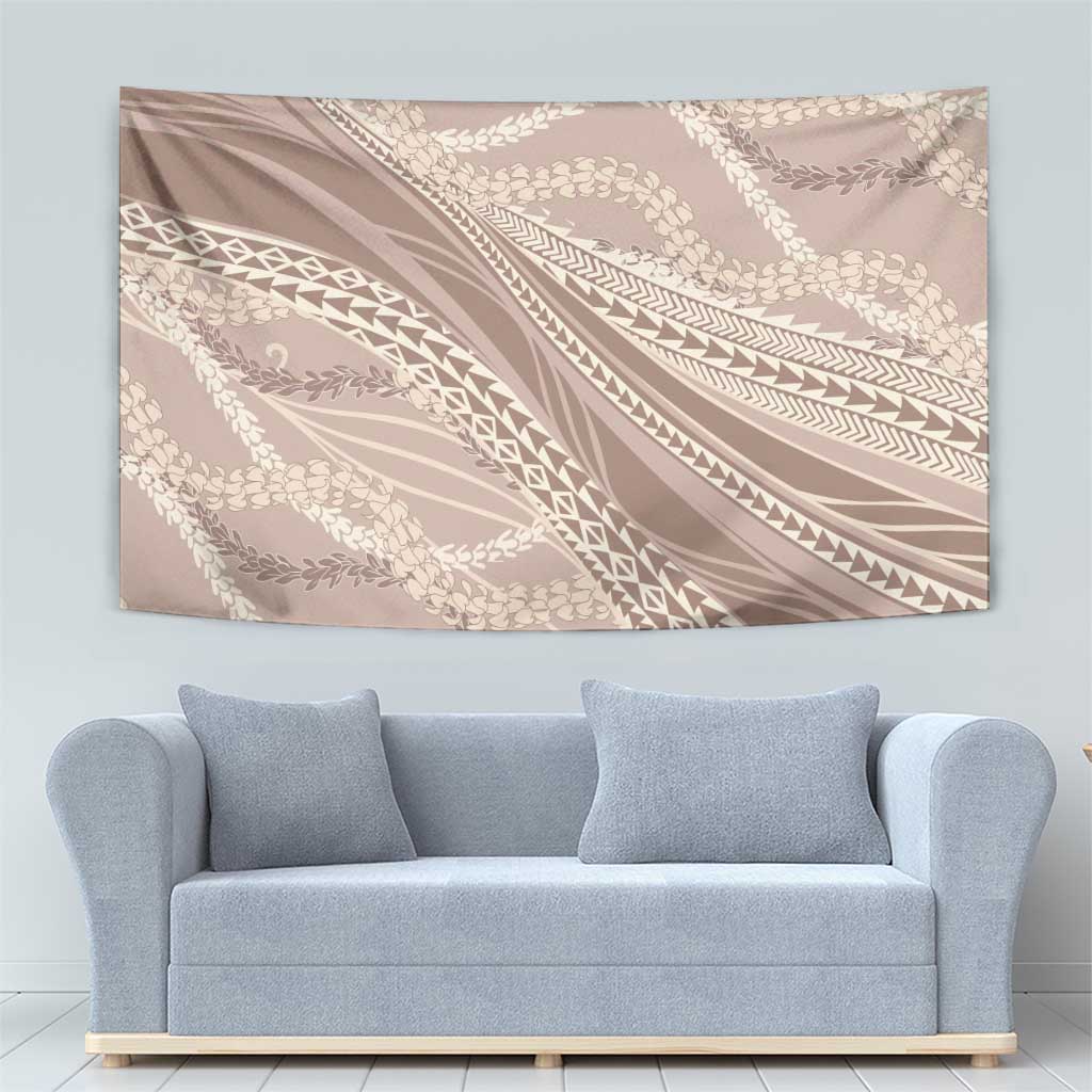 Polynesian Puakeniken Pikake Twisted Lei Tapestry Beige - Polynesian Pride
