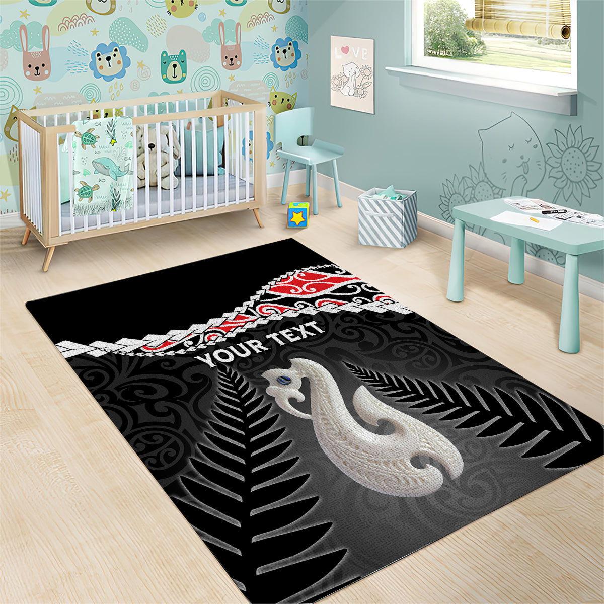 Personalised New Zealand Maori Area Rug Manaia Mix Koru LT7 - Polynesian Pride