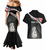 Personalised New Zealand Maori Couples Matching Mermaid Dress and Hawaiian Shirt Manaia Mix Koru LT7 - Polynesian Pride