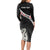 Personalised New Zealand Maori Long Sleeve Bodycon Dress Manaia Mix Koru LT7 - Polynesian Pride