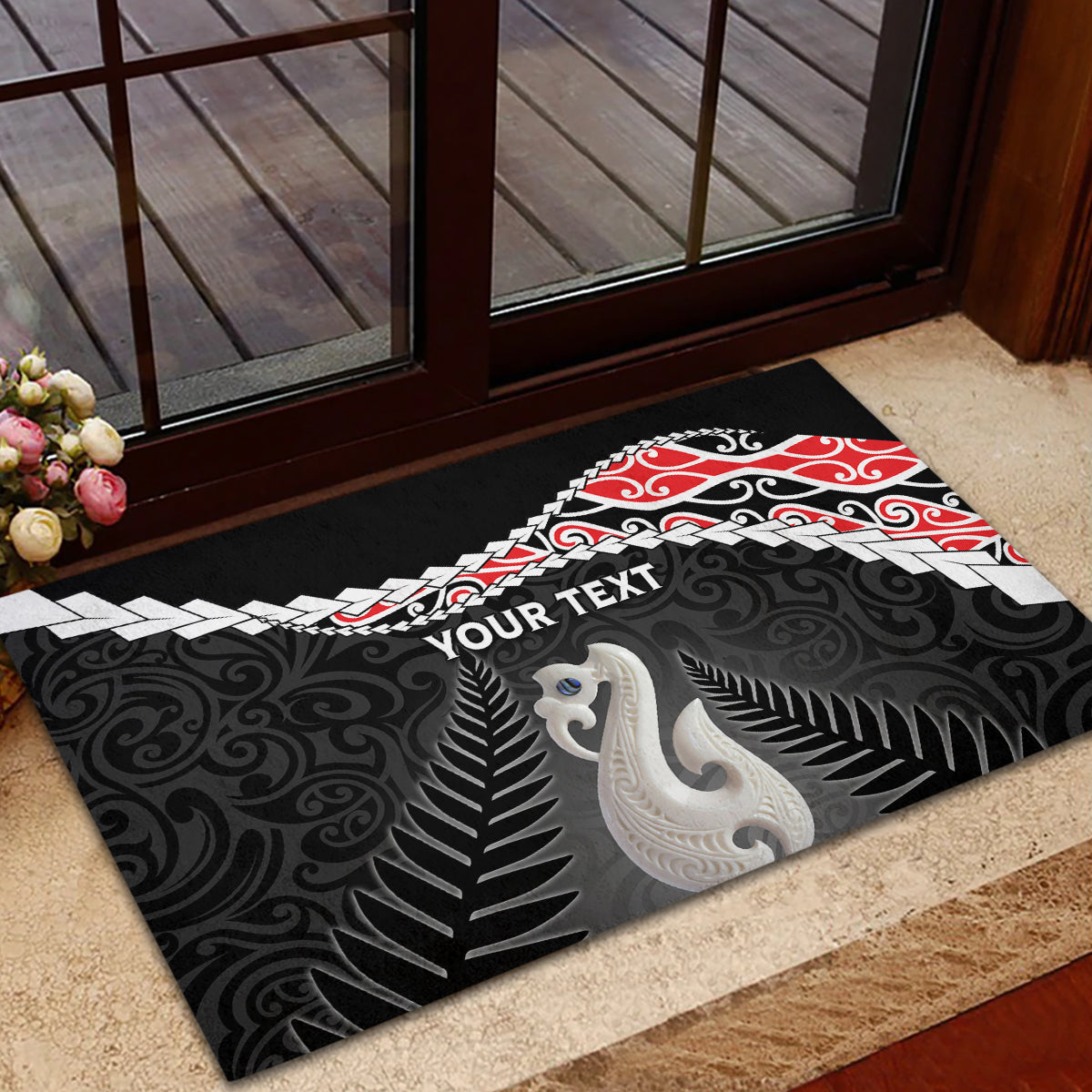 Personalised New Zealand Maori Rubber Doormat Manaia Mix Koru LT7 - Polynesian Pride