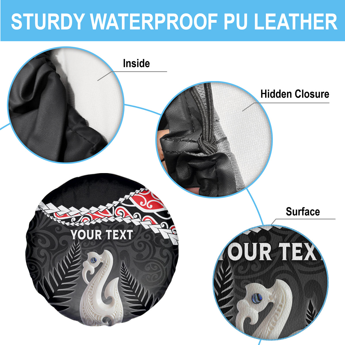 Personalised New Zealand Maori Spare Tire Cover Manaia Mix Koru LT7 - Polynesian Pride