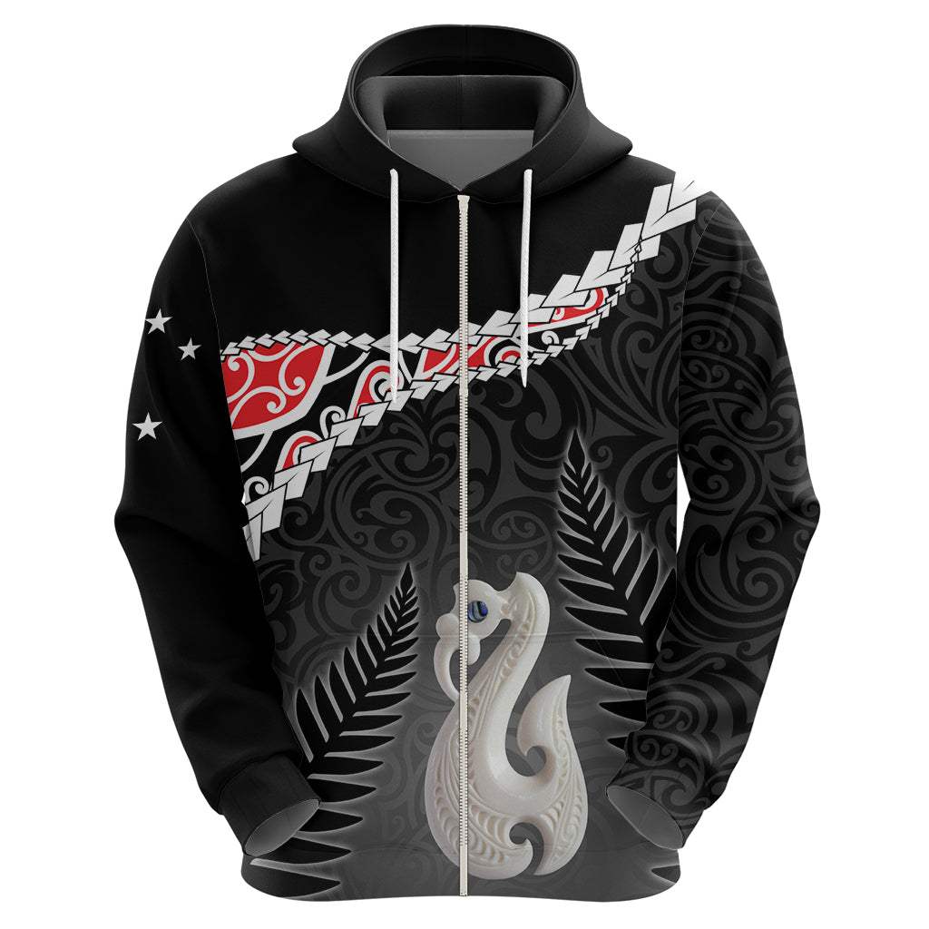 Personalised New Zealand Maori Zip Hoodie Manaia Mix Koru LT7 - Polynesian Pride