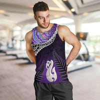 Personalised New Zealand Maori Men Tank Top Manaia Paua Shell Purple LT7 Purple - Polynesian Pride