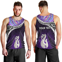 Personalised New Zealand Maori Men Tank Top Manaia Paua Shell Purple LT7 - Polynesian Pride