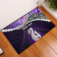 Personalised New Zealand Maori Rubber Doormat Manaia Paua Shell Purple LT7 Purple - Polynesian Pride