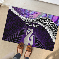 Personalised New Zealand Maori Rubber Doormat Manaia Paua Shell Purple LT7 - Polynesian Pride