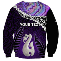 Personalised New Zealand Maori Sweatshirt Manaia Paua Shell Purple LT7 - Polynesian Pride