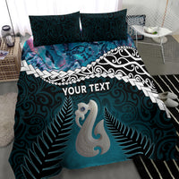 Personalised New Zealand Maori Bedding Set Manaia Paua Shell Turquoise LT7 - Polynesian Pride