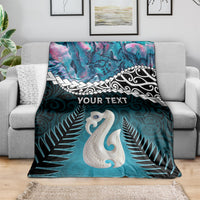 Personalised New Zealand Maori Blanket Manaia Paua Shell Turquoise LT7 - Polynesian Pride