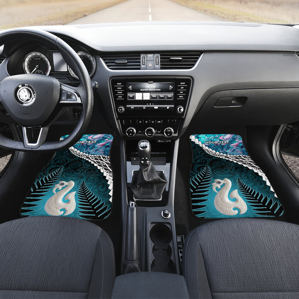 Personalised New Zealand Maori Car Mats Manaia Paua Shell Turquoise LT7 - Polynesian Pride