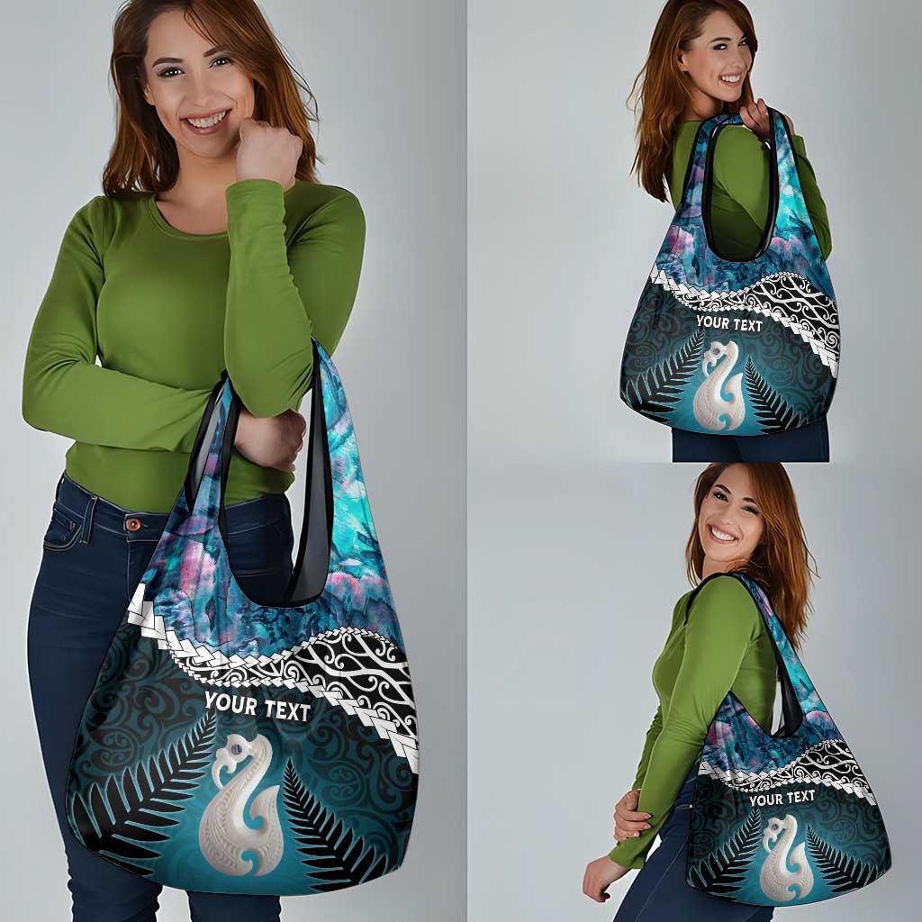Personalised New Zealand Maori Grocery Bag Manaia Paua Shell Turquoise