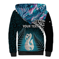 Personalised New Zealand Maori Sherpa Hoodie Manaia Paua Shell Turquoise LT7 - Polynesian Pride