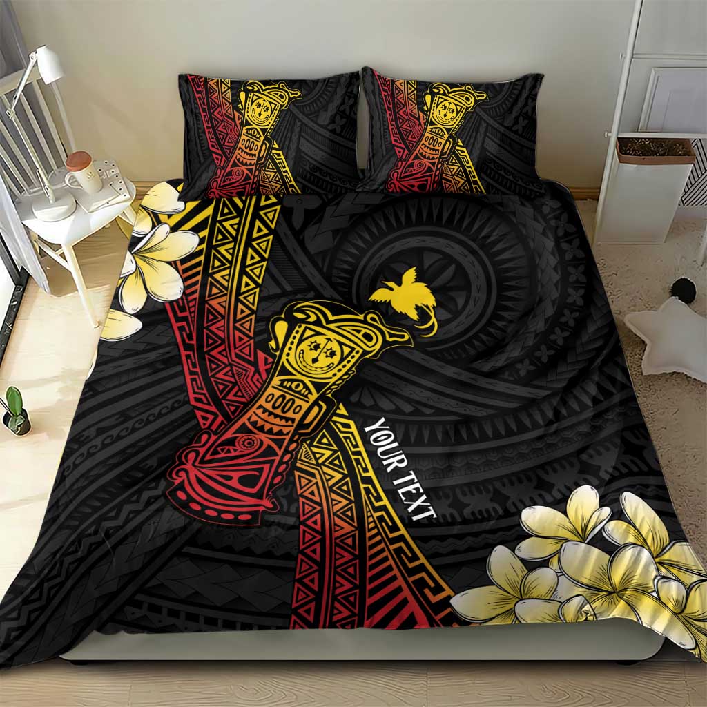 Personalized Papua New Guinea Bedding Set Kundu Drum Carving Motifs