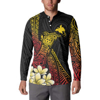 Personalized Papua New Guinea Button Sweatshirt Kundu Drum Carving Motifs