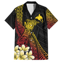 Personalized Papua New Guinea Family Matching Off Shoulder Short Dress and Hawaiian Shirt Kundu Drum Carving Motifs