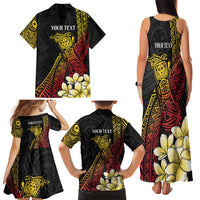 Personalized Papua New Guinea Family Matching Tank Maxi Dress and Hawaiian Shirt Kundu Drum Carving Motifs