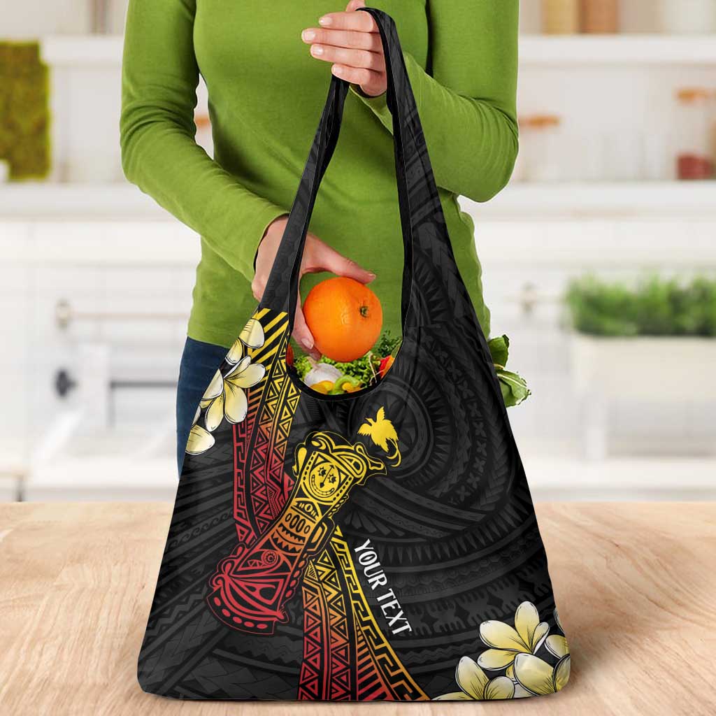 Personalized Papua New Guinea Grocery Bag Kundu Drum Carving Motifs
