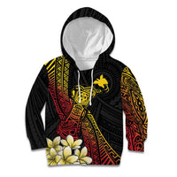 Personalized Papua New Guinea Kid Hoodie Kundu Drum Carving Motifs LT7 Hoodie Black - Polynesian Pride