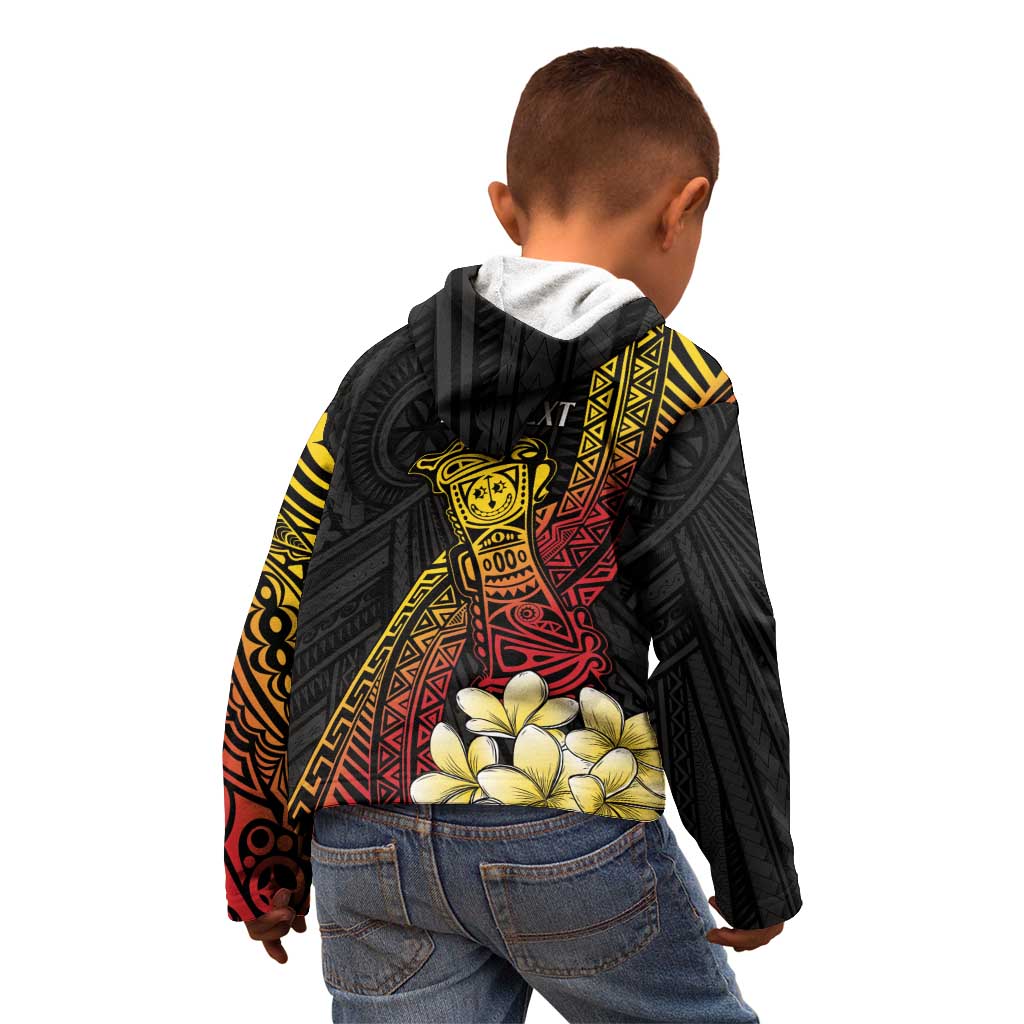 Personalized Papua New Guinea Kid Hoodie Kundu Drum Carving Motifs LT7 - Polynesian Pride