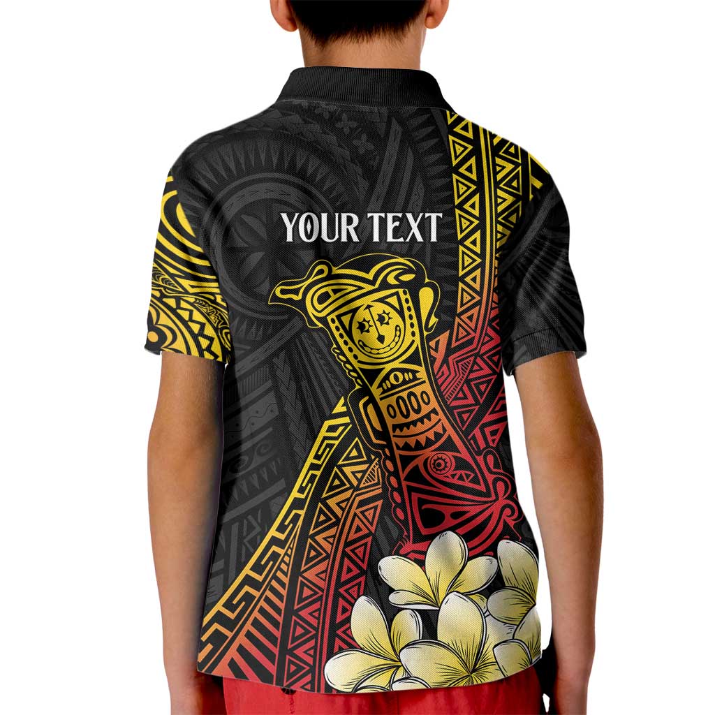 Personalized Papua New Guinea Kid Polo Shirt Kundu Drum Carving Motifs