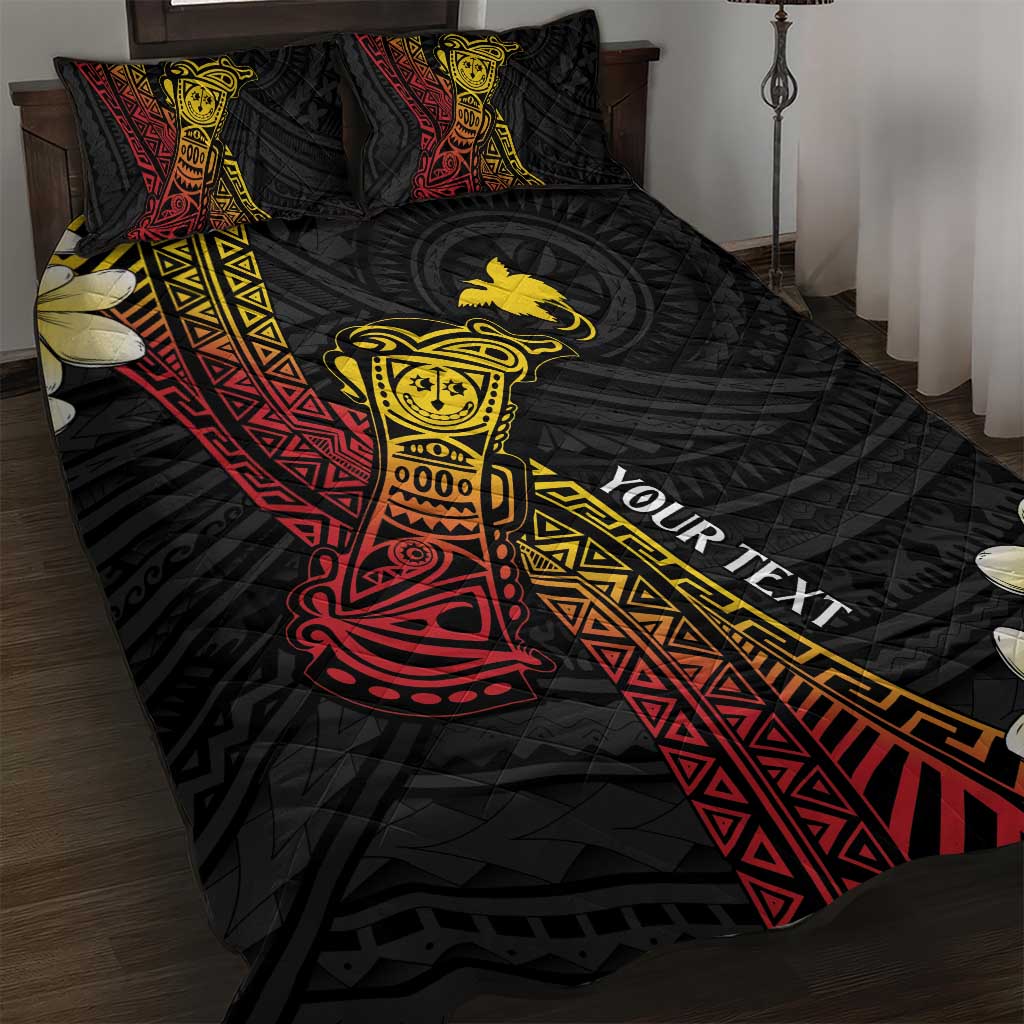 Personalized Papua New Guinea Quilt Bed Set Kundu Drum Carving Motifs
