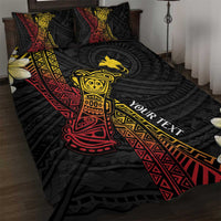 Personalized Papua New Guinea Quilt Bed Set Kundu Drum Carving Motifs
