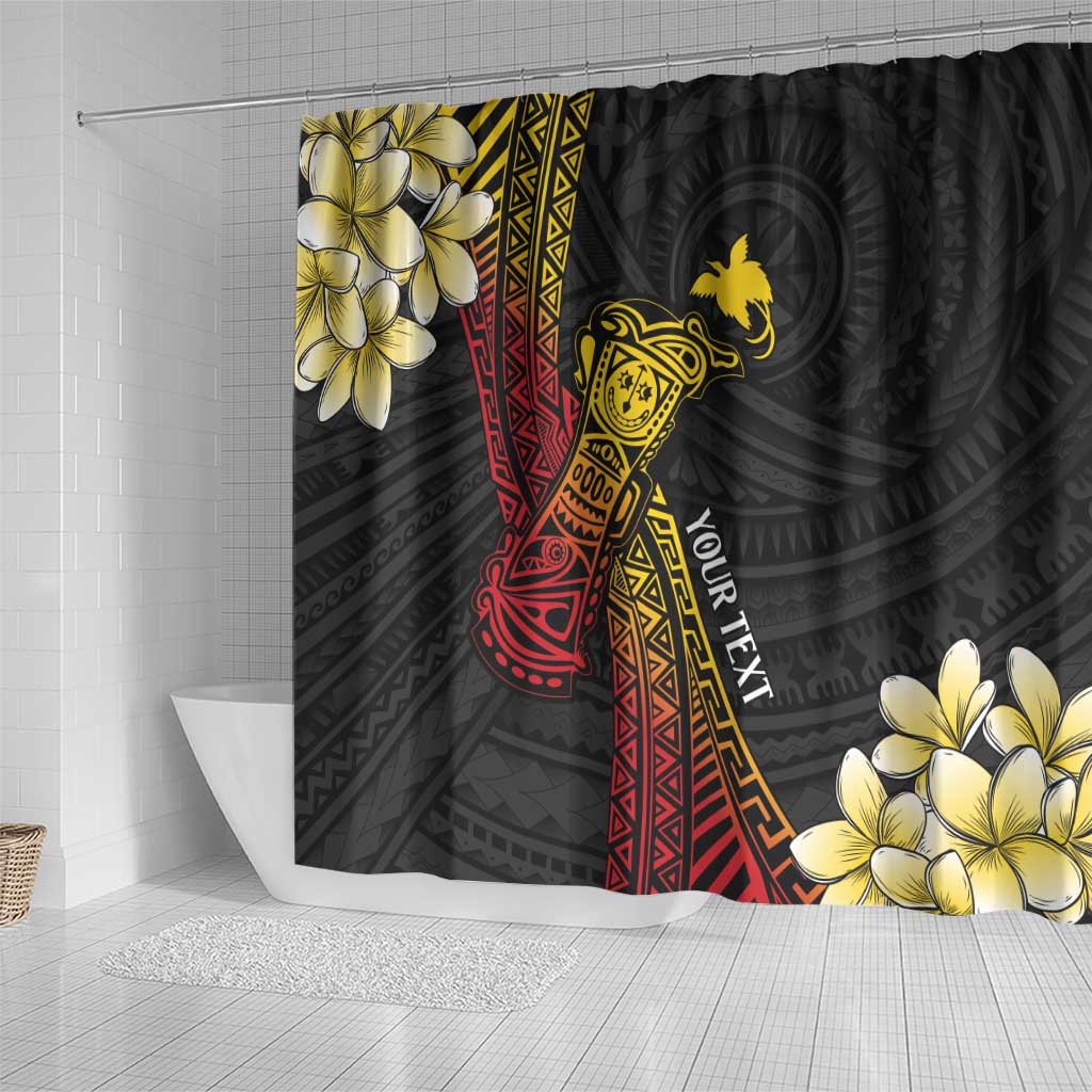 Personalized Papua New Guinea Shower Curtain Kundu Drum Carving Motifs