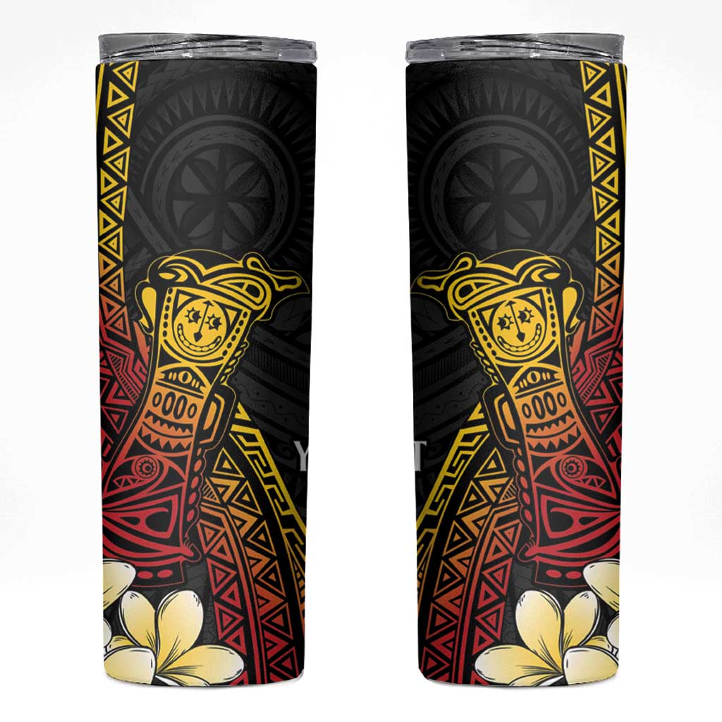 Personalized Papua New Guinea Skinny Tumbler Kundu Drum Carving Motifs