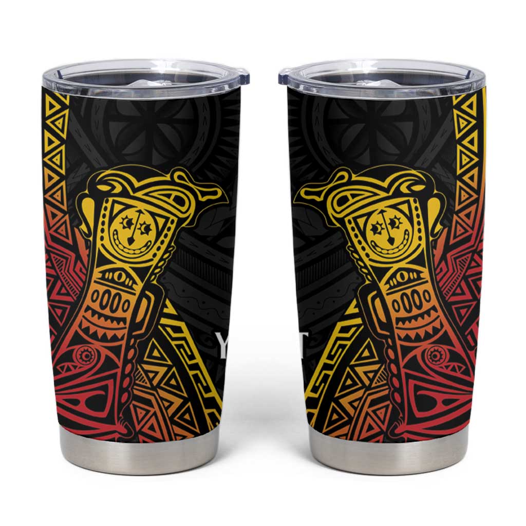 Personalized Papua New Guinea Tumbler Cup Kundu Drum Carving Motifs