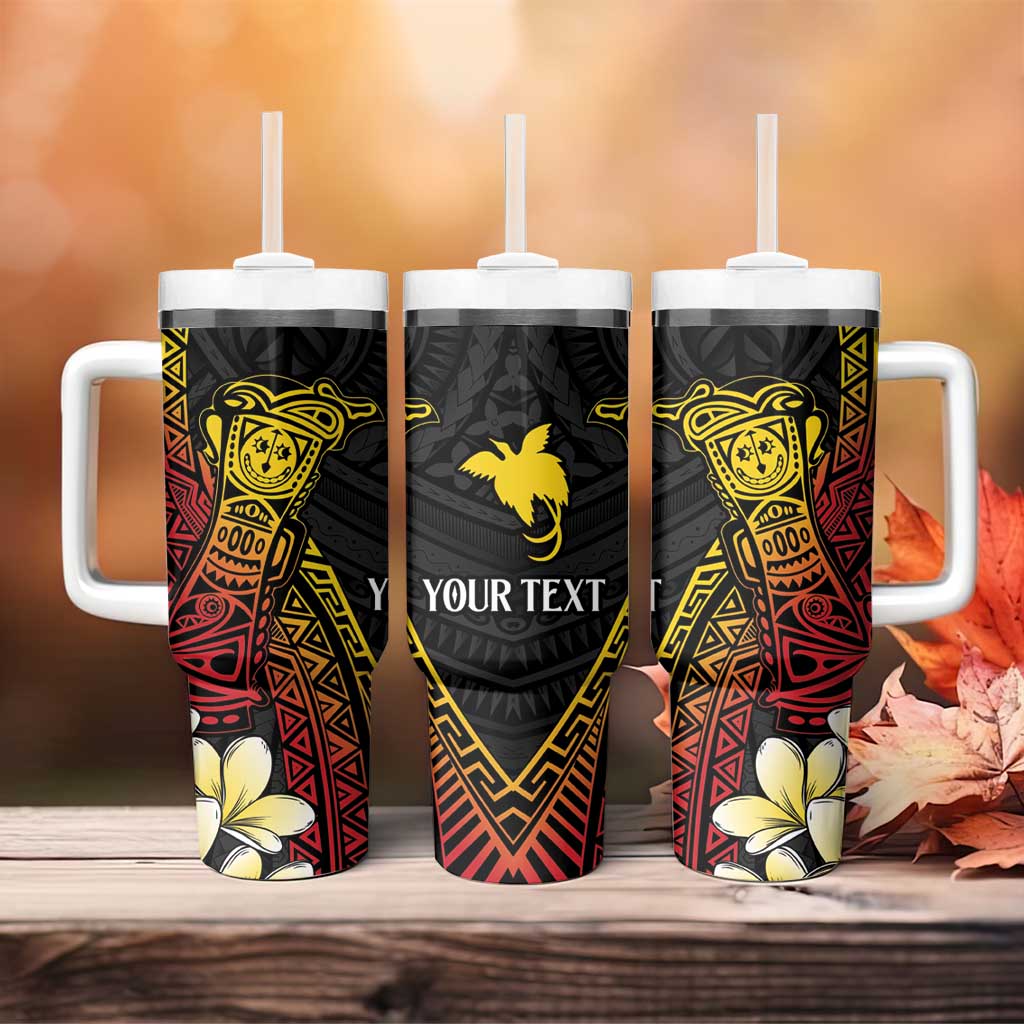 Personalized Papua New Guinea Tumbler With Handle Kundu Drum Carving Motifs