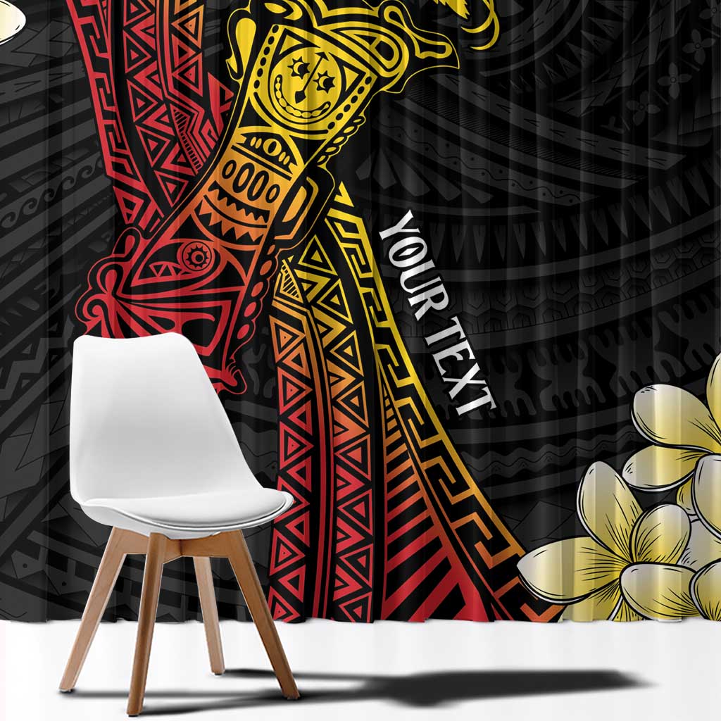 Personalized Papua New Guinea Window Curtain Kundu Drum Carving Motifs