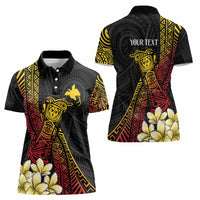 Personalized Papua New Guinea Women Polo Shirt Kundu Drum Carving Motifs