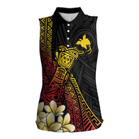 Personalized Papua New Guinea Women Sleeveless Polo Shirt Kundu Drum Carving Motifs
