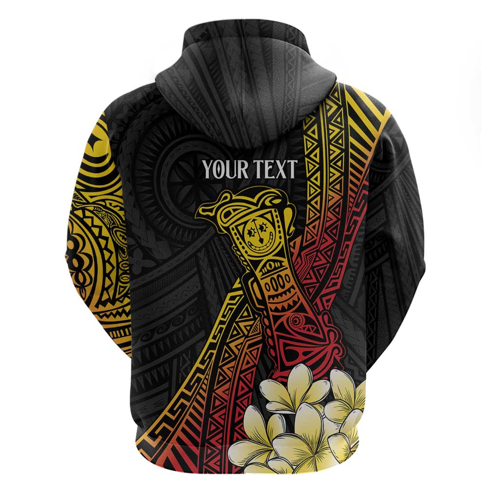 Personalized Papua New Guinea Zip Hoodie Kundu Drum Carving Motifs