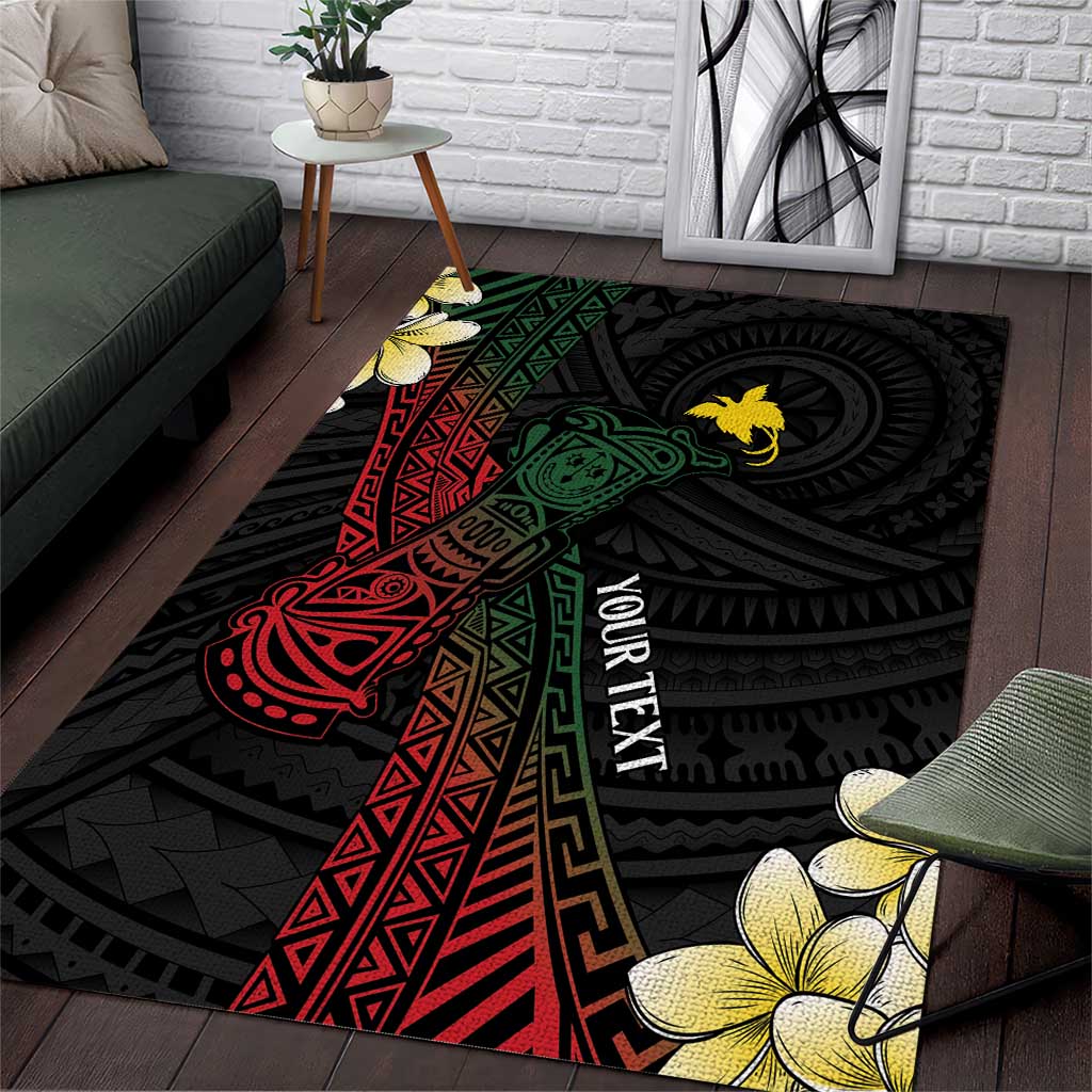 Personalized Papua New Guinea Area Rug Kundu Drum Motifs - Sepik Colors