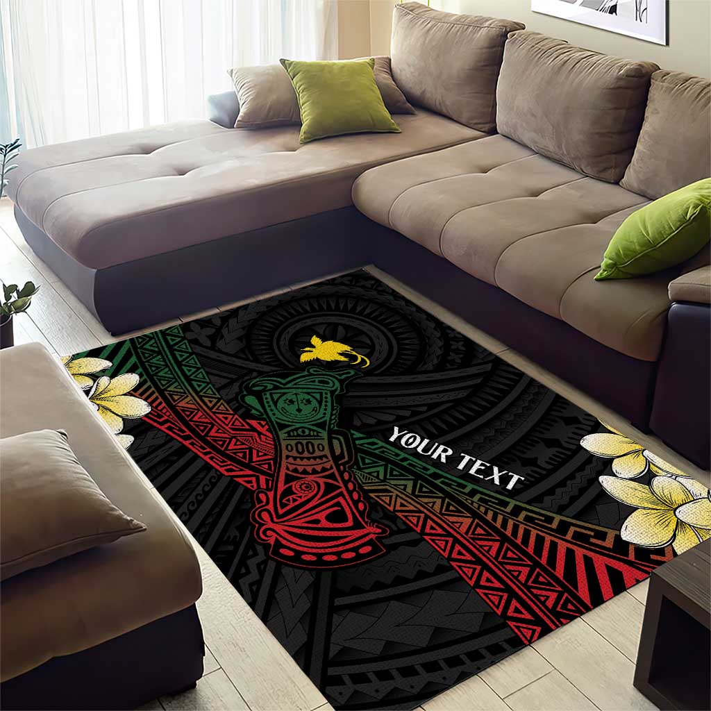 Personalized Papua New Guinea Area Rug Kundu Drum Motifs - Sepik Colors