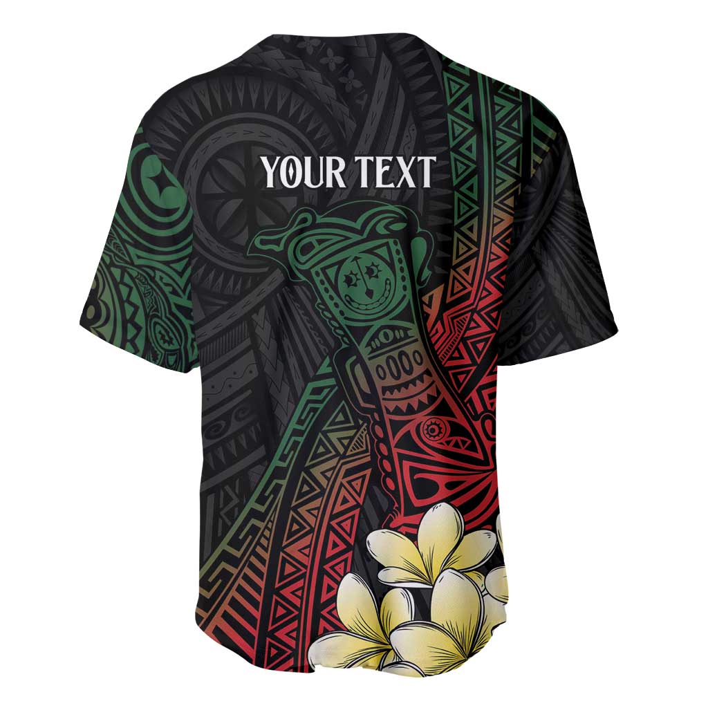 Personalized Papua New Guinea Baseball Jersey Kundu Drum Motifs - Sepik Colors LT7 - Polynesian Pride