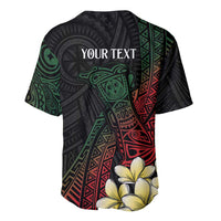 Personalized Papua New Guinea Baseball Jersey Kundu Drum Motifs - Sepik Colors LT7 - Polynesian Pride