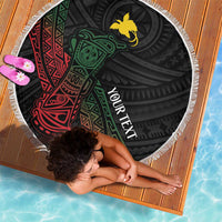 Personalized Papua New Guinea Beach Blanket Kundu Drum Motifs - Sepik Colors