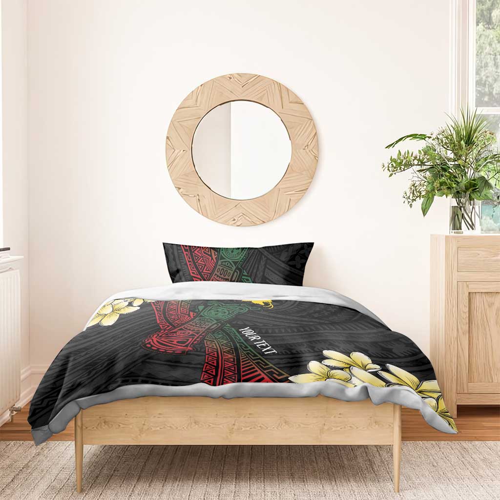 Personalized Papua New Guinea Bedding Set Kundu Drum Motifs - Sepik Colors